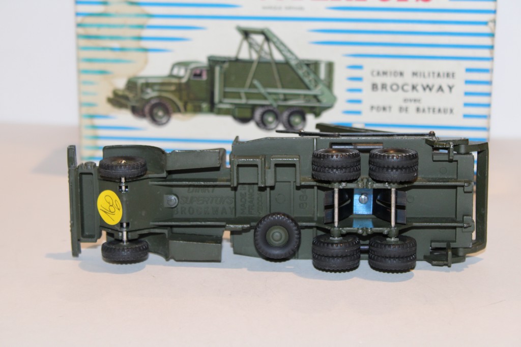 CAMION MILITAIRE BROCKWAY AVEC PONT ET BATEAUX 1950 DINKY SUPERTOYS 1 50