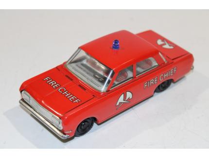 OPLE REKORD VOITURE DE POMPIER FIRE CHIEF FRICTION 1965 PLASTICART 1/24°