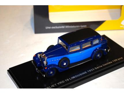 BERLIET VRD 19 LIMOUSINE 1933 BLUE MINIATURES LYON 1/43°