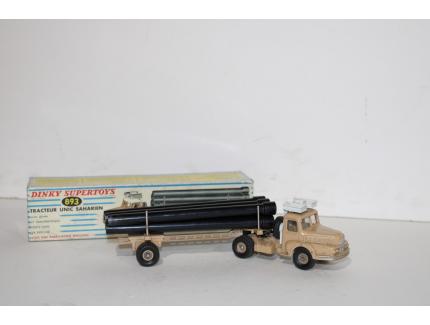 TRACTEUR UNIC SAHARIEN ET SEMI-REMORQUE PORTE-TUBES DINKY SUPERTOYS 1/43