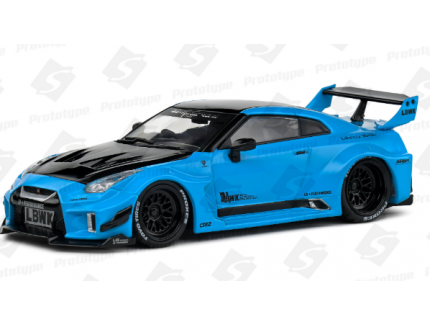 NISSAN GTR R35 LBWK BLEU SOLIDO 1/43°