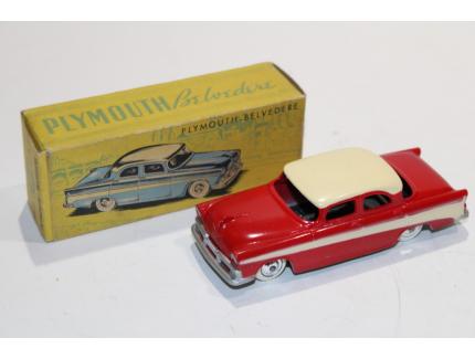 PLYMOUTH BELVEDERE BICOLORE ROUGE/BLANC 1955 CIJ 1/43°