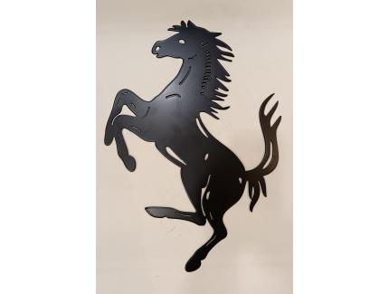 SILHOUETTE CHEVAL CABRE MURAL ACIER NOIR H45CM