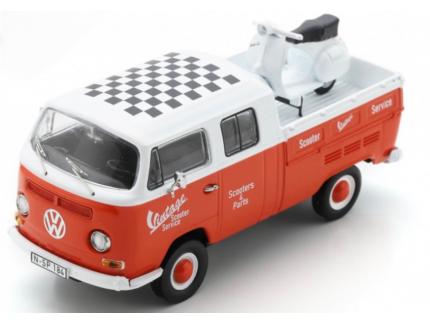 VW T2 DOKA VINTAGE SCOOTER SERVICE SCHUCO 1/43°