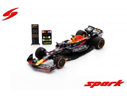 ORACLE RED BULL RACING RB19 WINNER QATAR GP 2023 FORMULA ONE DRIVERS CHAMPION MAX VERSTAPPEN SPARK 1/43°