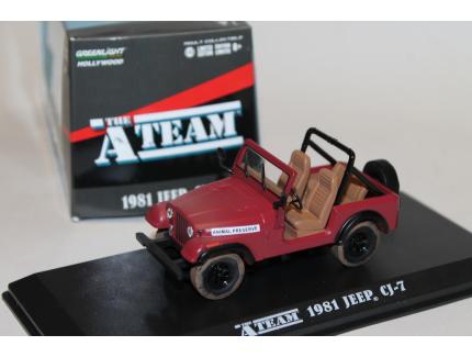 JEEP CJ-7 ROUGE "A-TEAM"1981 GREENLIGHT 1/43°