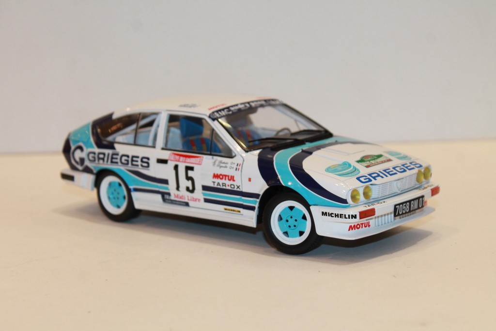 ALFA ROMEO GTV6 N°15 RALLYE DES GUARRIGUES 1985 SOLIDO 1/18°