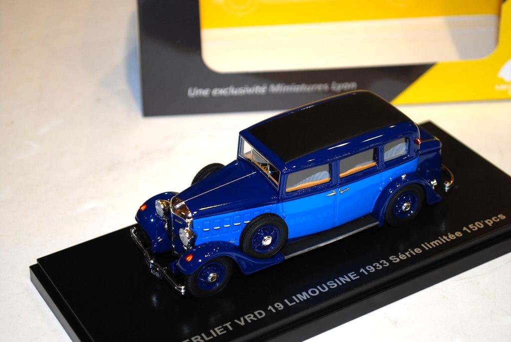 BERLIET VRD 19 LIMOUSINE 1933 BLUE MINIATURES LYON 1/43°