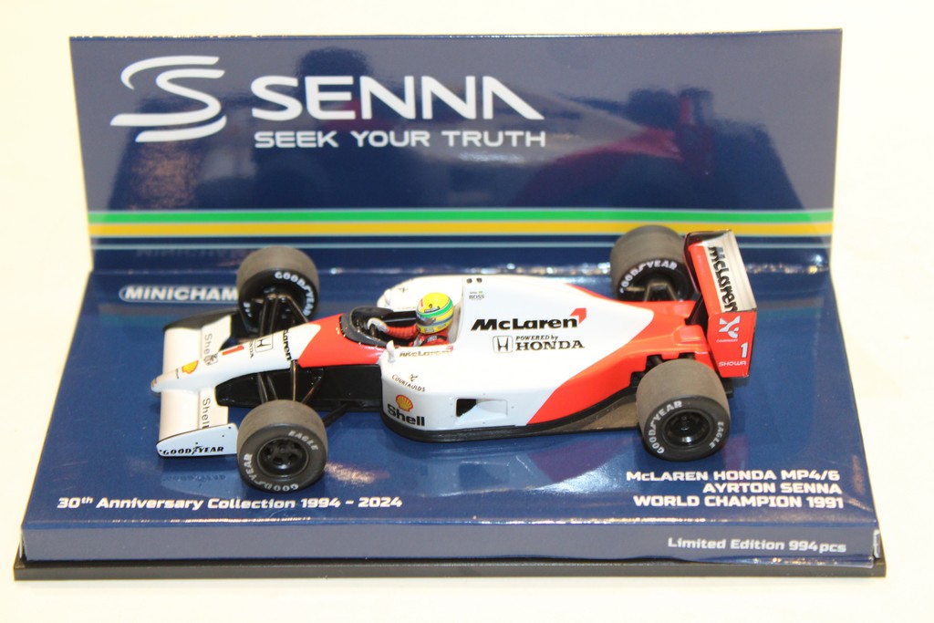 McLAREN HONDA MP4/6 AYRON SENNA WORLD CHAMPION 1991 MINICHAMPS 1/43 N°1