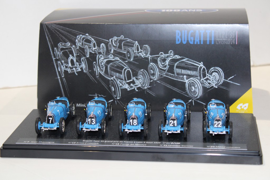 LE COFFRET BUGATTI 100 ans du GP de Lyon - Miniatures Lyon 1/43