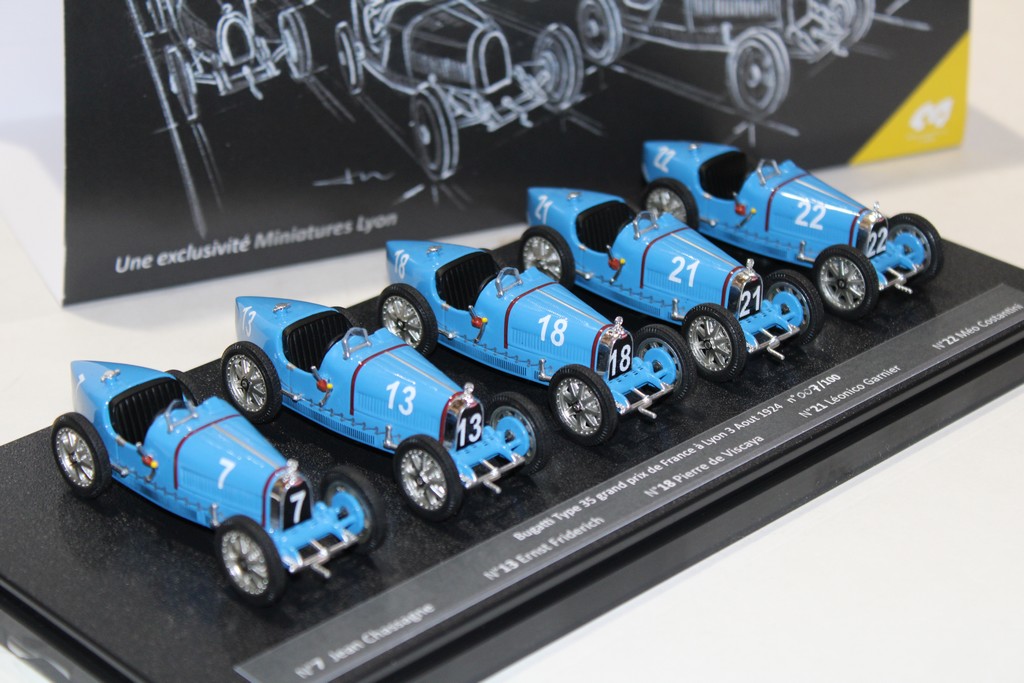 LE COFFRET BUGATTI 100 ans du GP de Lyon - Miniatures Lyon 1/43