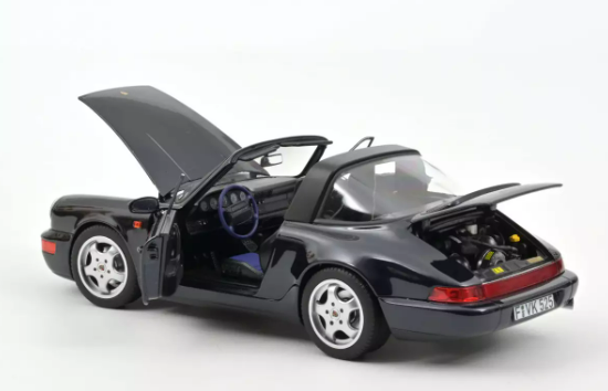 PORSCHE 911 CARRERA 4 TARGA 1991 BLEU NOREV 1/18°