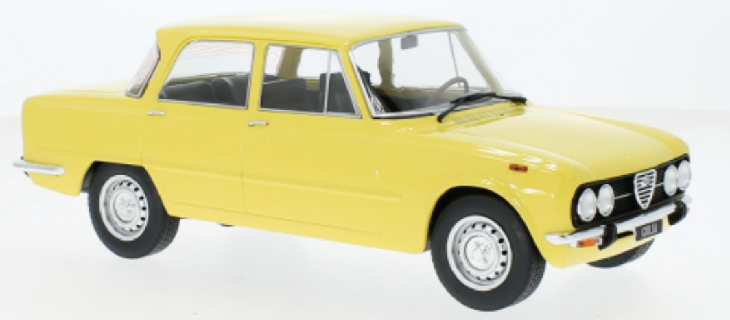 ALFA ROMEO GIULIA NUOVA SUPER JAUNE MODELCAR 1/18°