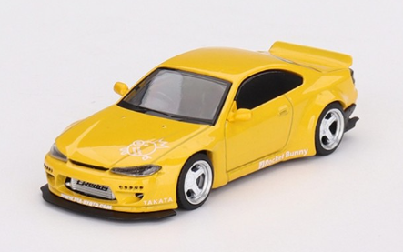 NISSAN SILVIA ROCKET BUNNY JAUNE MINI GT 1/64