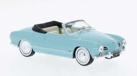 VOLKSWAGEN KARMANN GHIA CABRIOLET BLEU 1957 IXO 1/43°