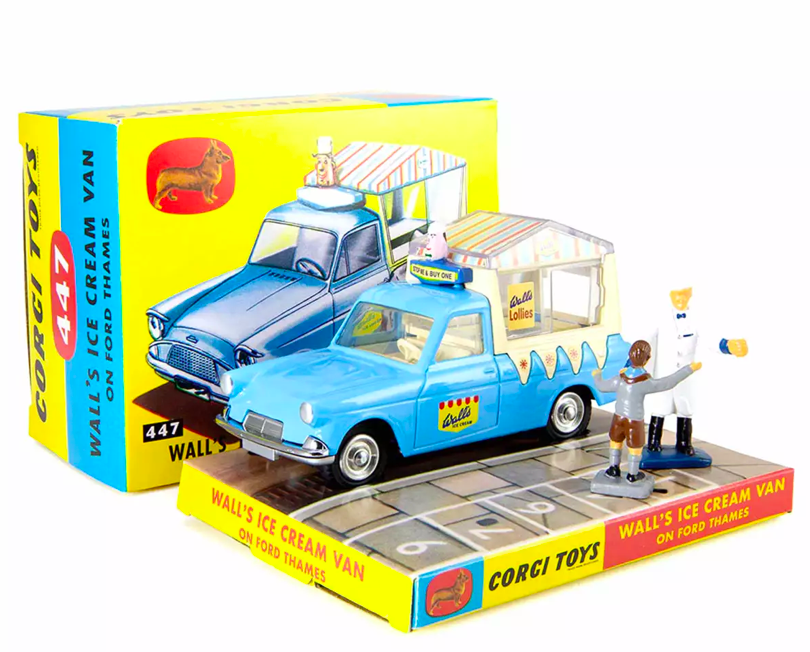 REEDITION : Ford Thames Fourgon à glaces Wall (avec figurines) n°447 - CORGI 1/43