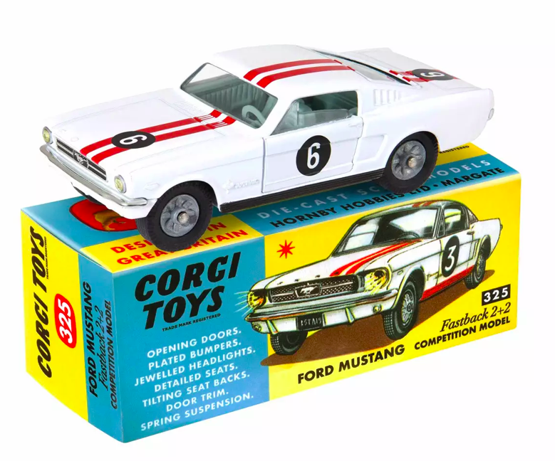 REEDITION : Ford Mustang Fastback Coupé modèle de Compétition n°325 - CORGI 1/43