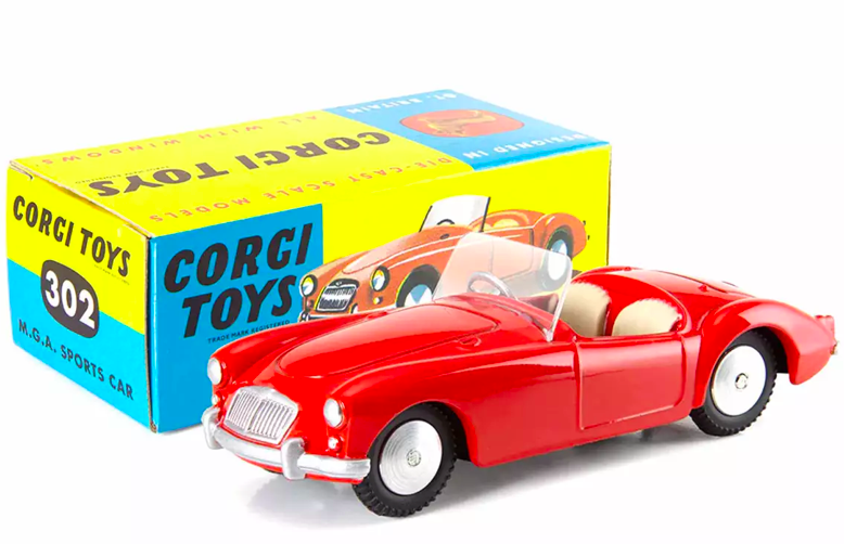 REEDITION : MGA Voiture de sport Rouge n°302 - CORGI 1/43