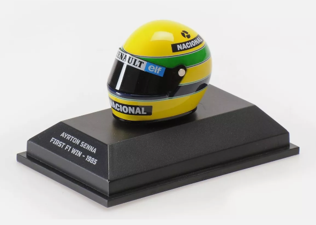 Casque Ayrton Senna First F1 win 1985 Minichamps 1/8°