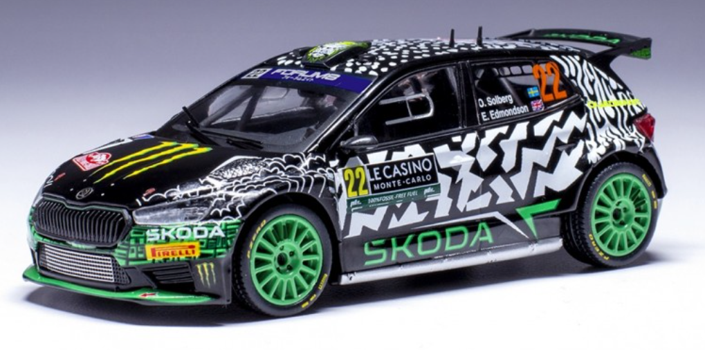 SKODA FABIA RALLY2 N°22 MONTE CARLO 2024 IXO 1/43°