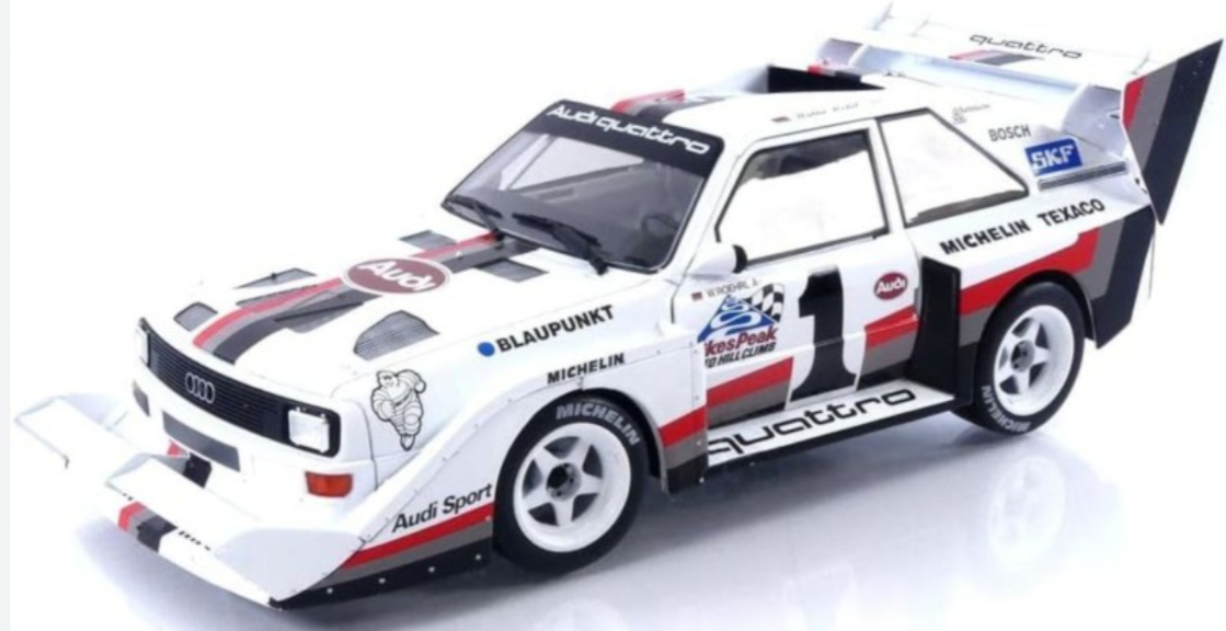 AUDI S1 WALTER ROHRL PIKES PEAK 1987 WERK 1/18°