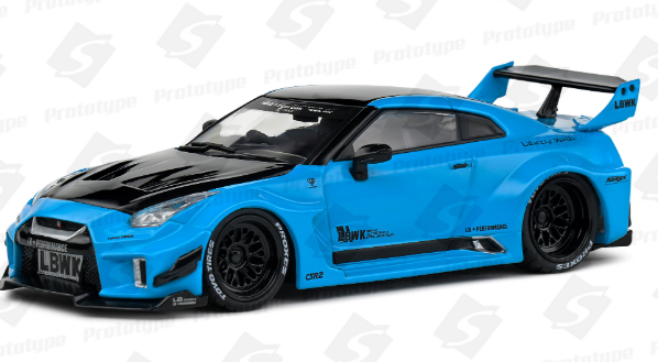 NISSAN GTR R35 LBWK BLEU SOLIDO 1/43°