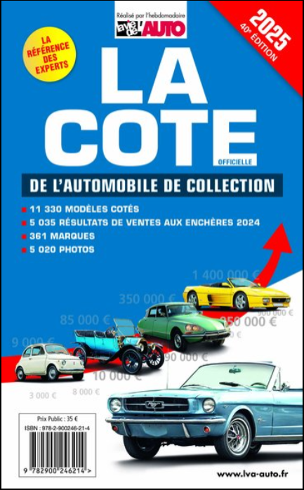 LA COTE DE L'AUTOMOBILE DE COLLECTION 2025