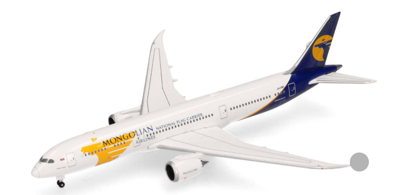 MIAT Mongolian Airlines Boeing 787-9 Dreamliner 1/500 HERPA