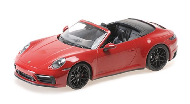 PORSCHE 911 CARRERA 4 GTS CABRIOLET RED 2020 MINICHAMPS 1/18