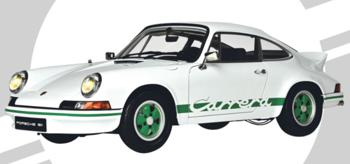 PORSCHE 911 RS 2.7 WHITE/GREEN KIT IXO 1/8