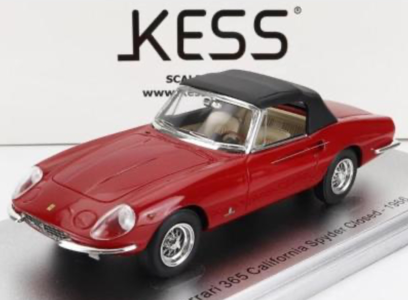 FERRARI 365 CALIFORNIA SPYDER CLOSED 1966 ROUGE KESS 1/43°