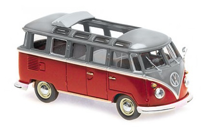 VOLKSWAGEN T1 SAMBUS BUS ROUGE 1963 MAXICHAMPS 1/43°