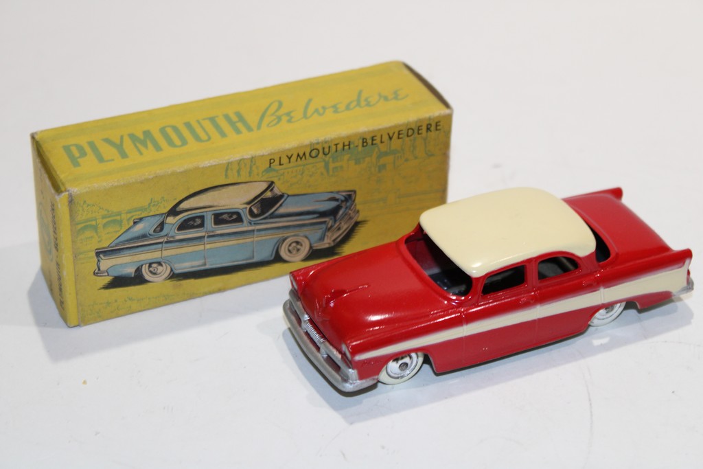 PLYMOUTH BELVEDERE BICOLORE ROUGE/BLANC 1955 CIJ 1/43°