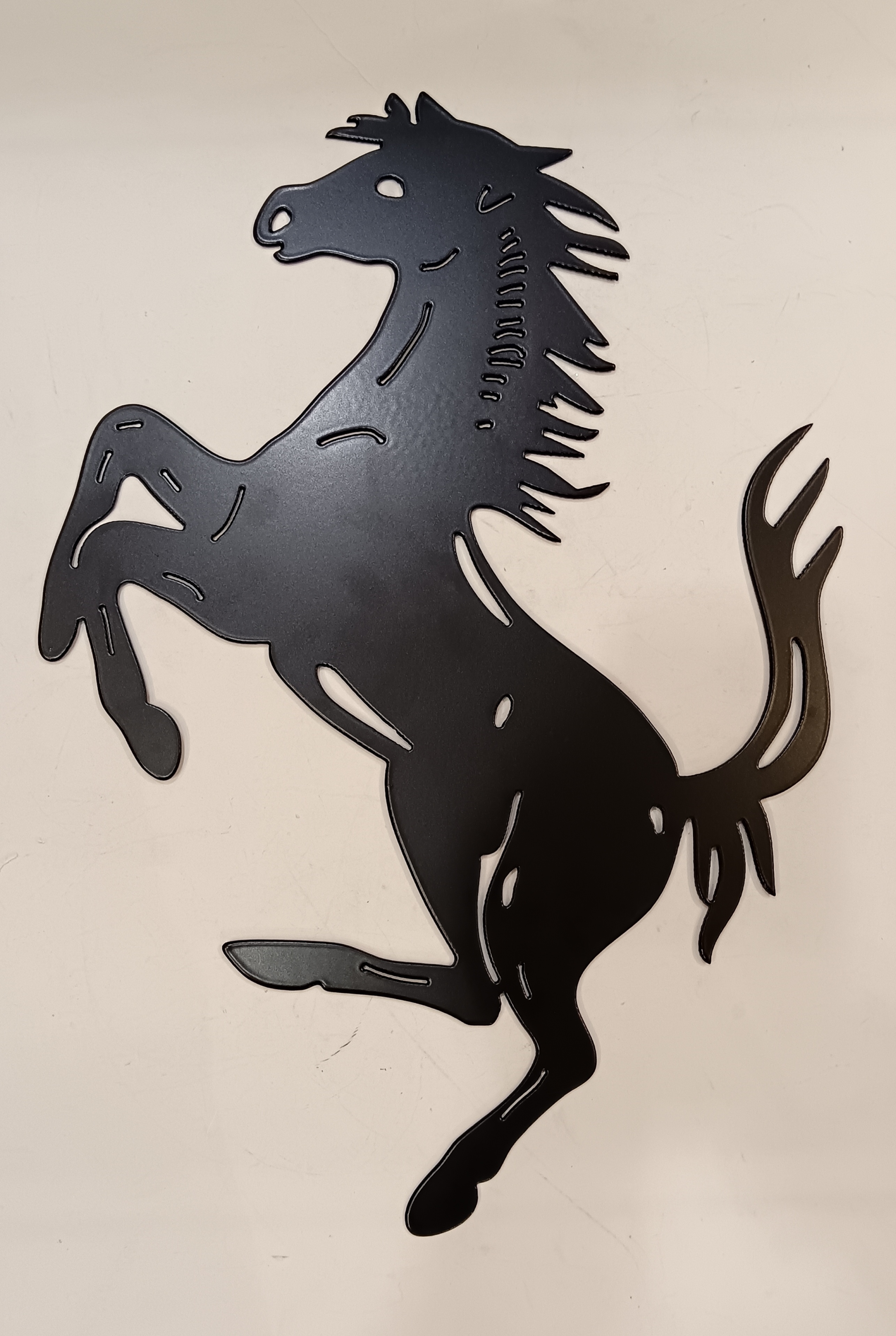 SILHOUETTE CHEVAL CABRE MURAL ACIER NOIR H45CM