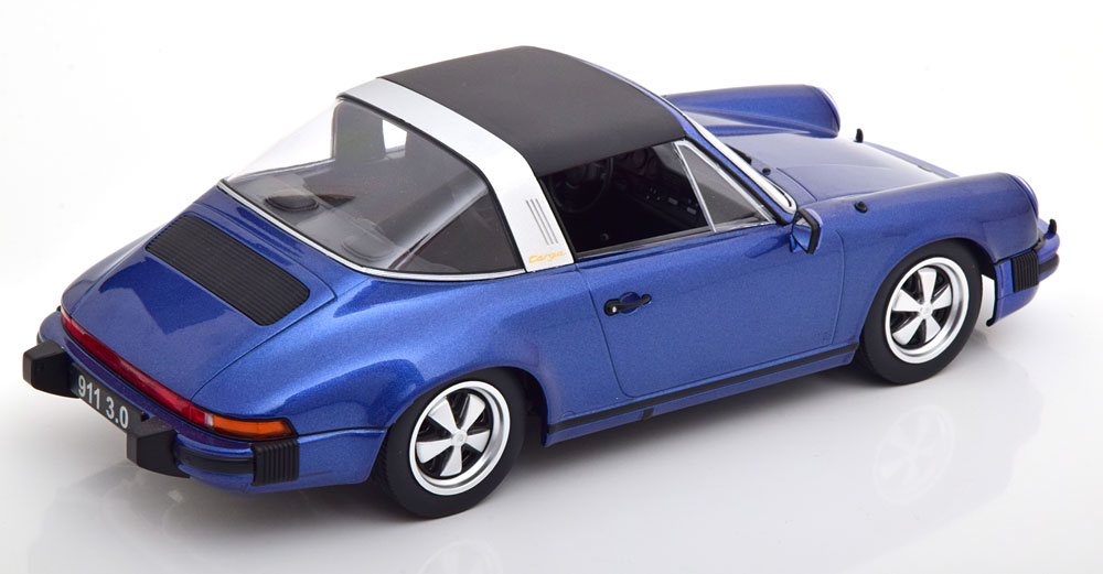 PORSCHE 911 SC TARGA BLEU 1977 KKSCALE 1/18°