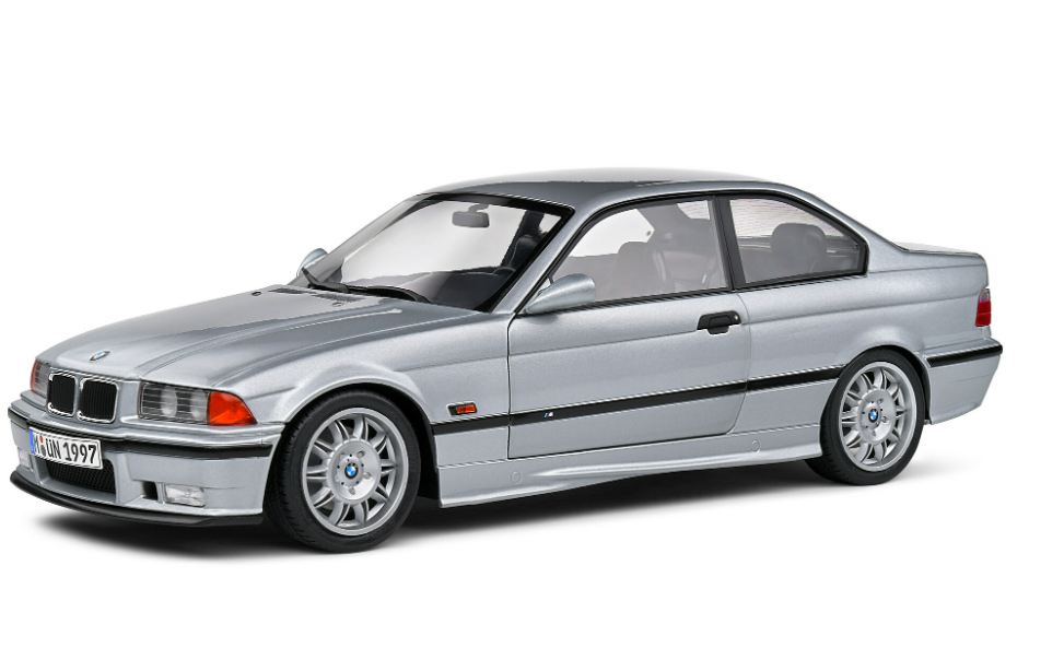 BMW E36 COUPE M3 ARTIC SILVER 1997 SOLIDO 1/18°