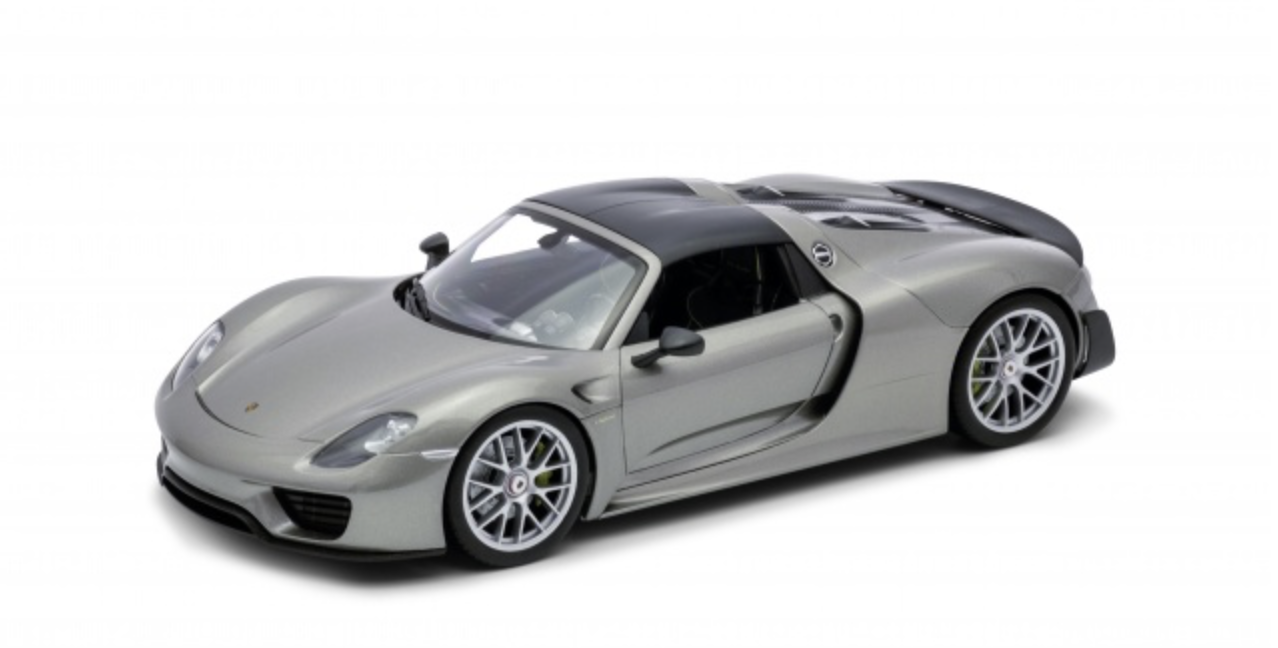 PORSCHE 918 SPYDER Convertible 2012  Argent WELLY 1/18°