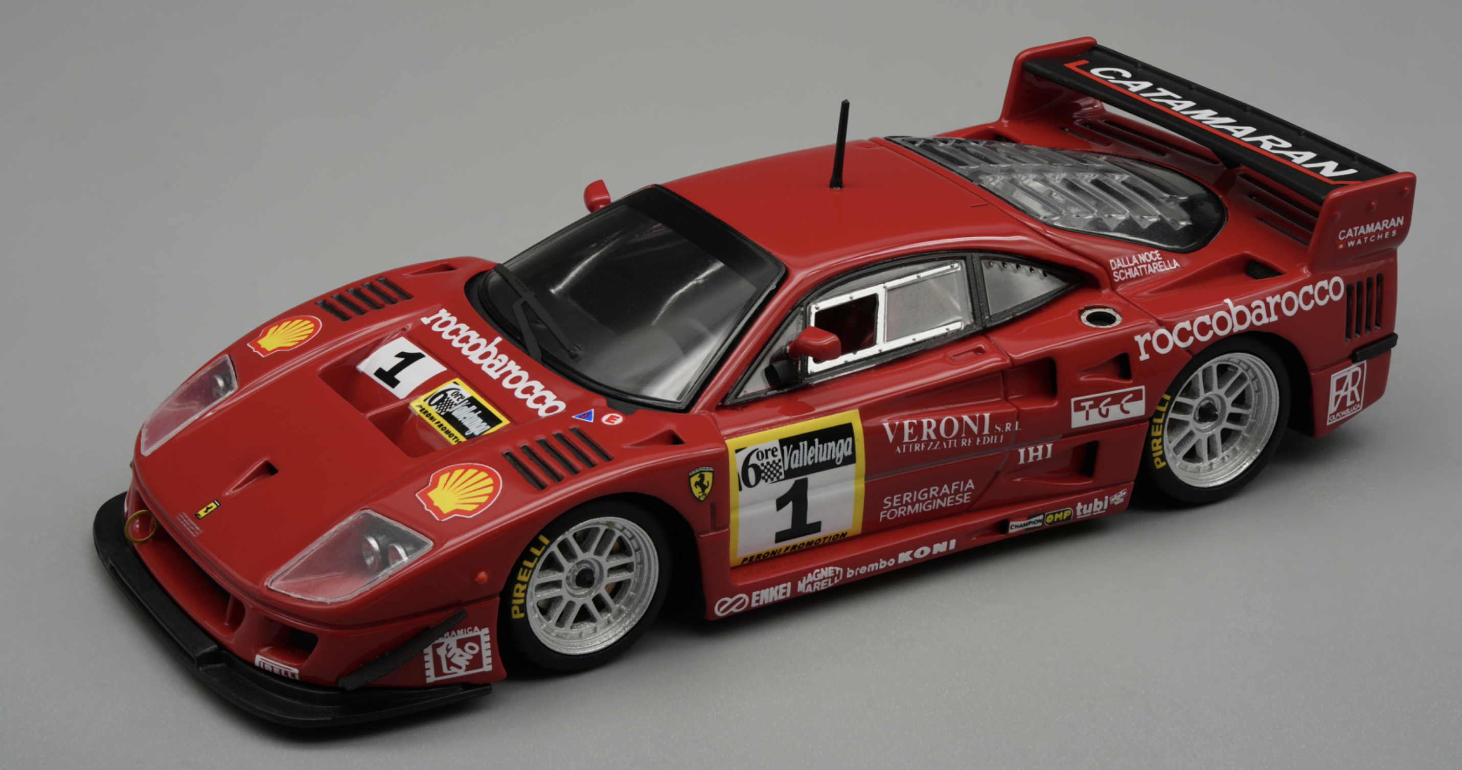 FERRARI F40 LM 6H WINNER VALLELUNGA GOLD CUP TECNO MODEL 1/43