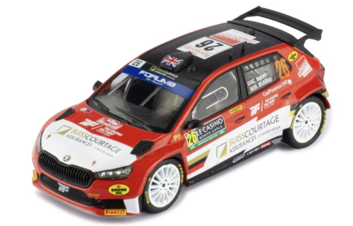 SKODA FABIA RS RALLY 2 MONTE CARLO 2024 #26 IXO 1/43