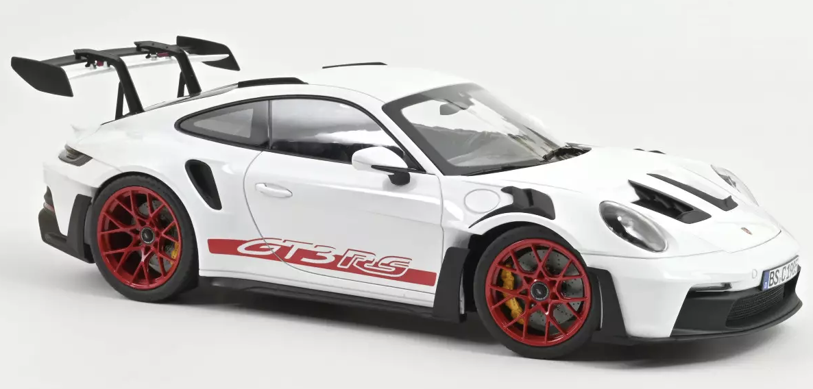 PORSCHE 911 GT3 RS 2022 BLANC ET ROUGE PYRO  NOREV 1/12