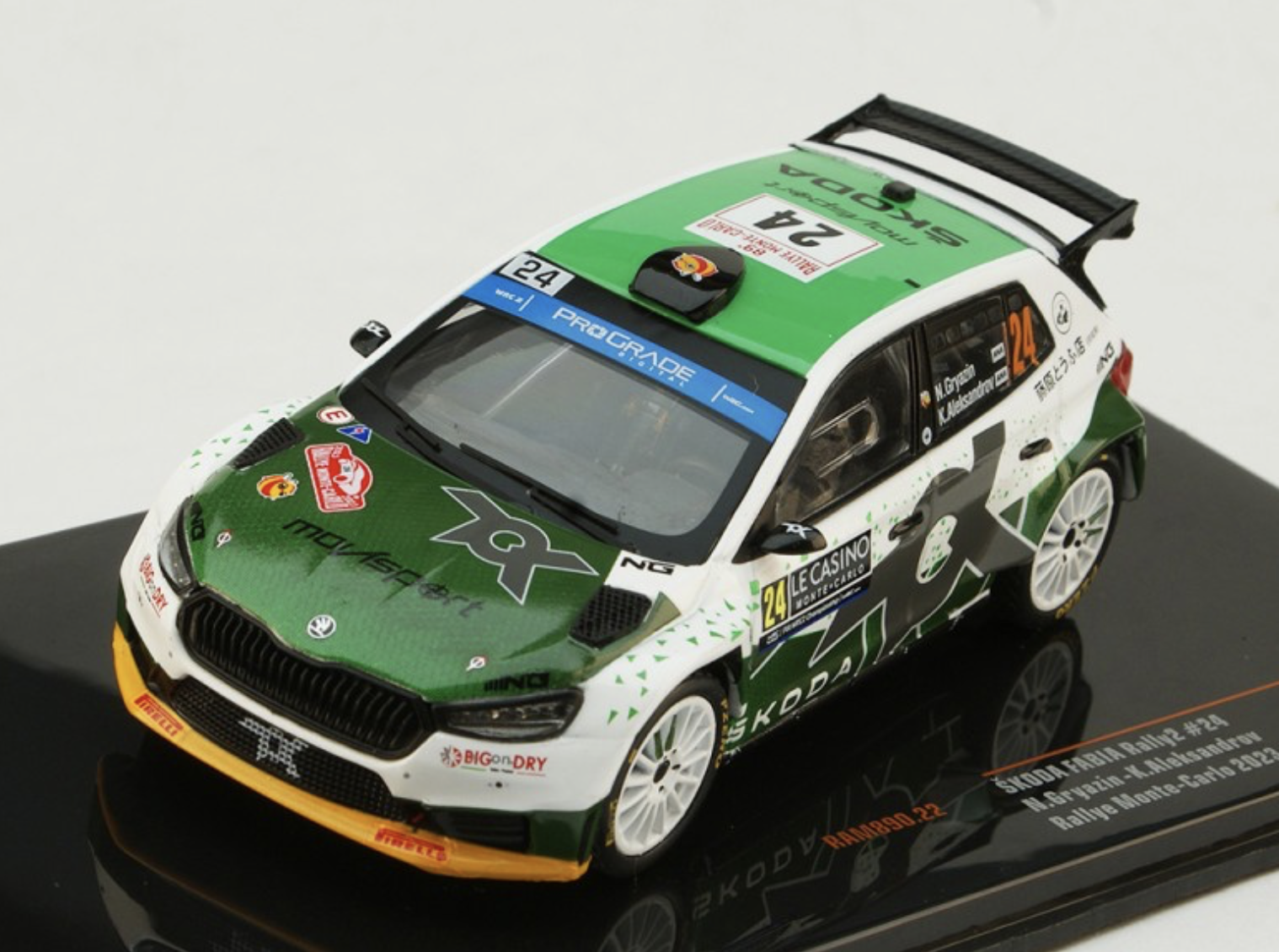 SKODA FABIA RALLY2 #24 MONTE CARLO 2023 IXO 1/43