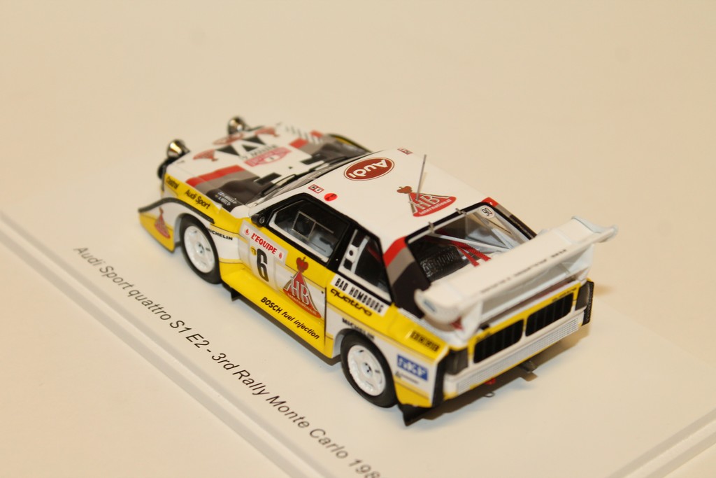 AUDI SPORT QUATTRO S1 E2 N°6 3RD RALLY MONTE CARLO 1986 SPARK 1/43°