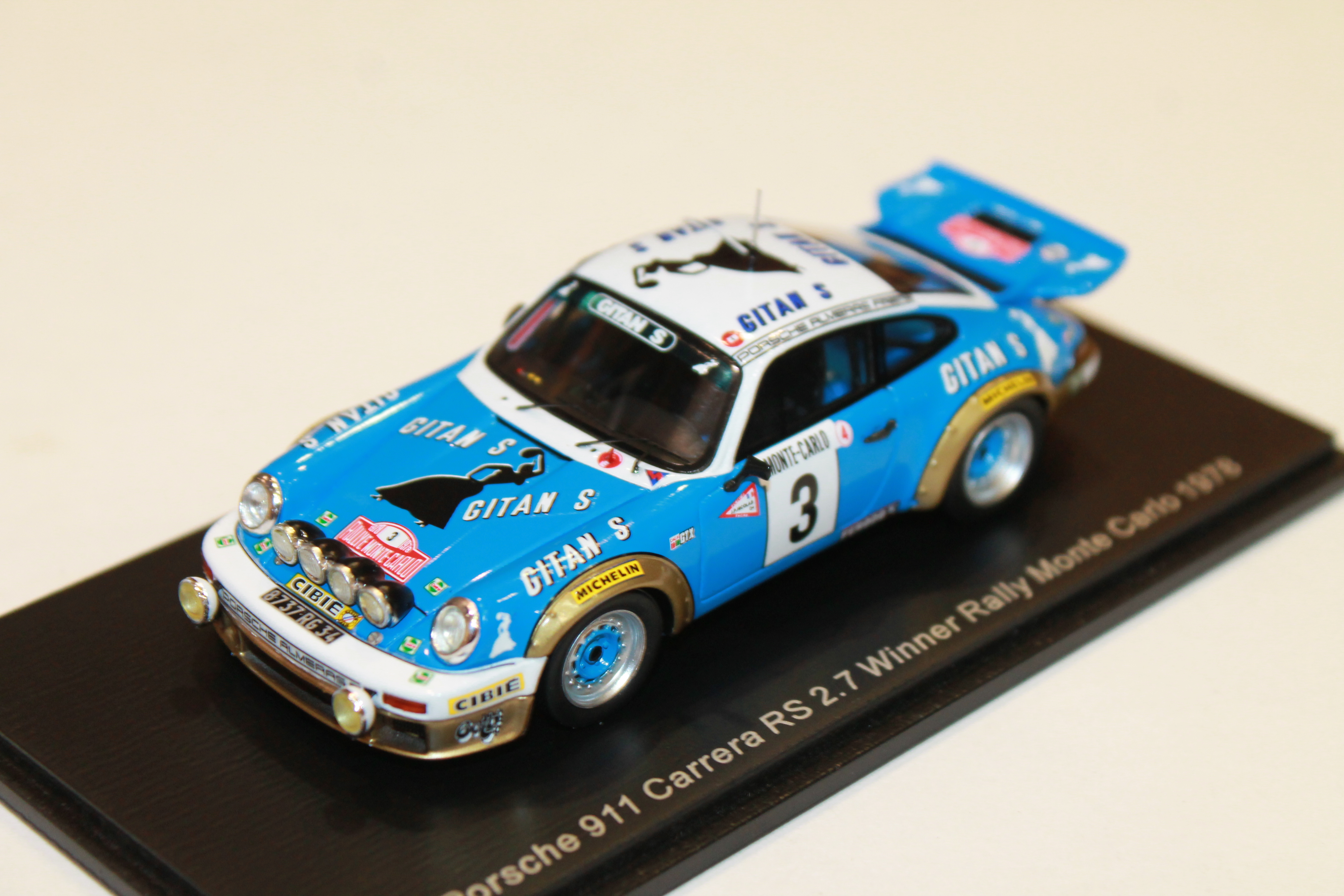 PORSCHE 911 CARRERA RS 2.7 N°3 WINNER MONTE CARLO 1978 SPARK 1/43°