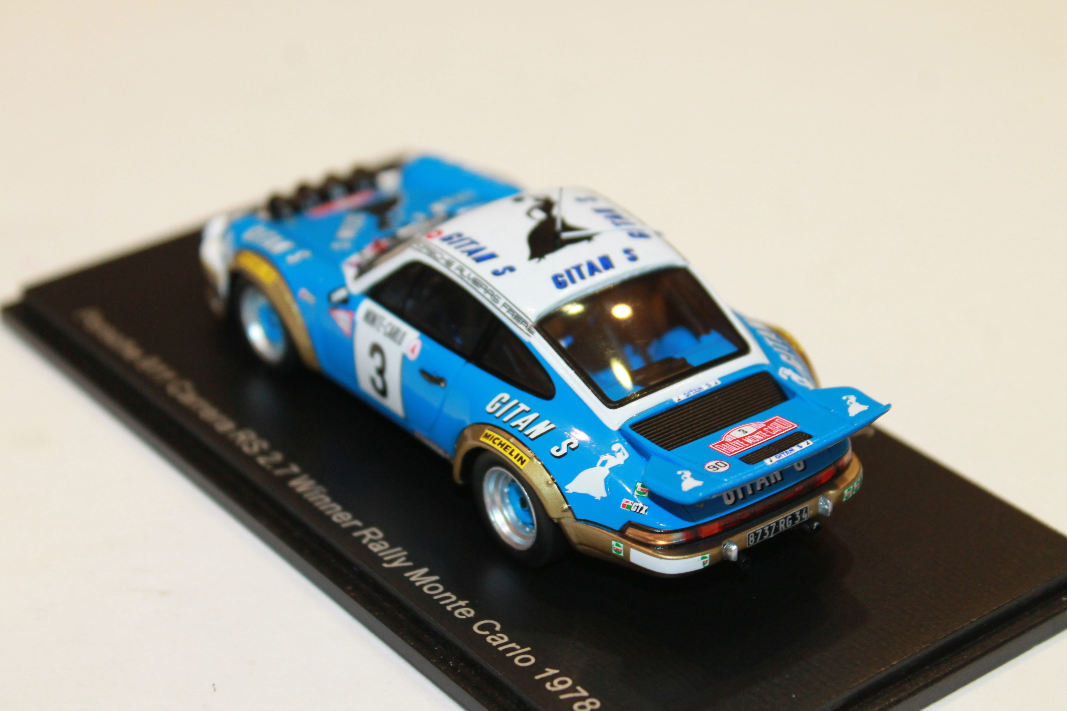 PORSCHE 911 CARRERA RS 2.7 N°3 WINNER MONTE CARLO 1978 SPARK 1/43°