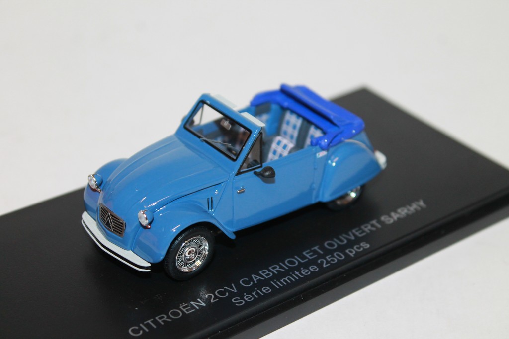 CITROEN 2CV CABRIOLET OUVERT SARHY BLEU 1984 FRANSTYLE 1/43°