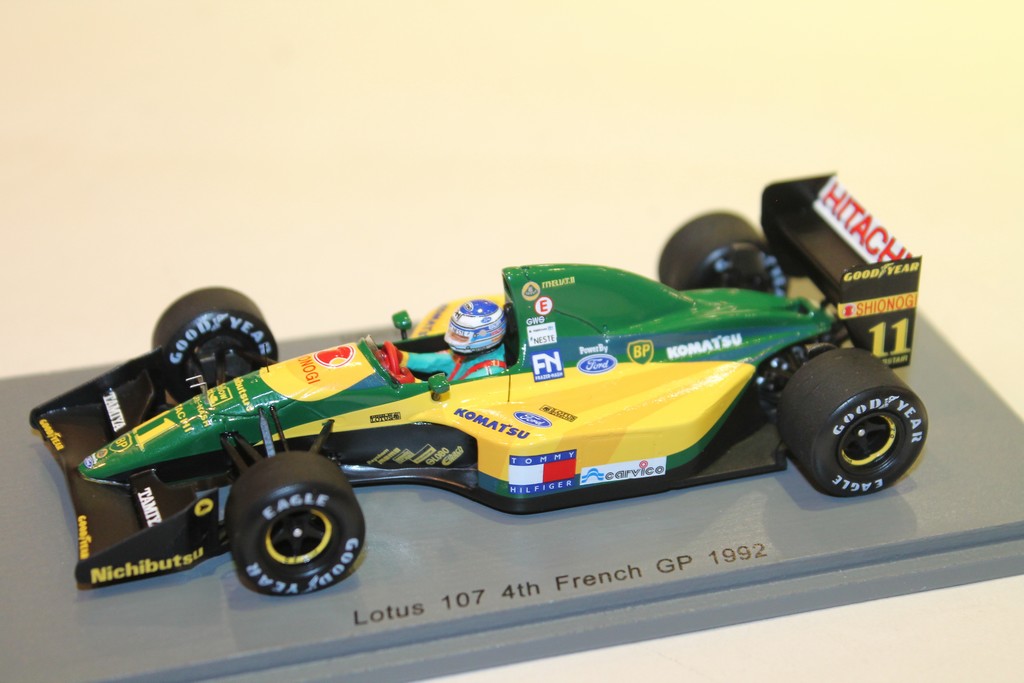 LOTUS 107 N°11 4TH FRENCH GP 1992 SPARK 1/43°